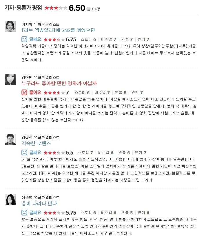 17일 개봉작 6편 기자, 평론가 평점 | 인스티즈