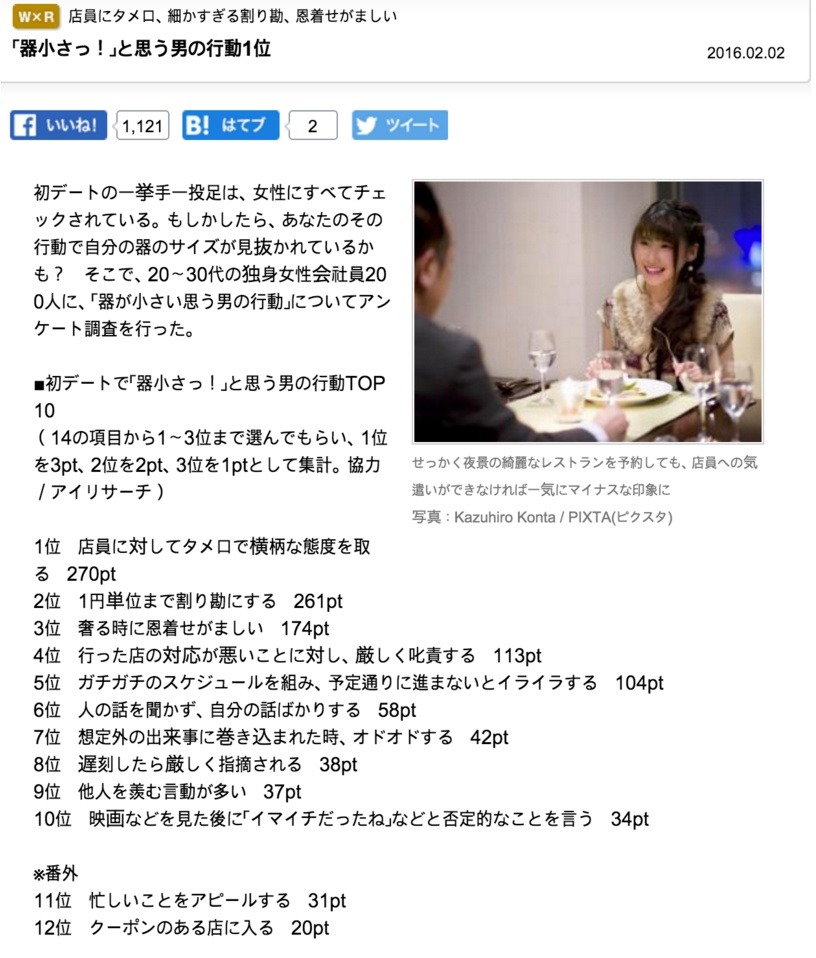 일본녀가 찌질하다고 느끼는 남자 | 인스티즈