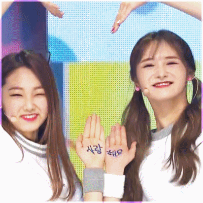 오늘자 IOI 옐로우팝콘 케미.gif | 인스티즈