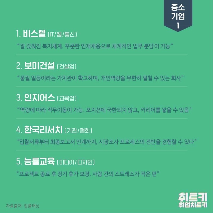2017 일하기 좋은 기업 | 인스티즈