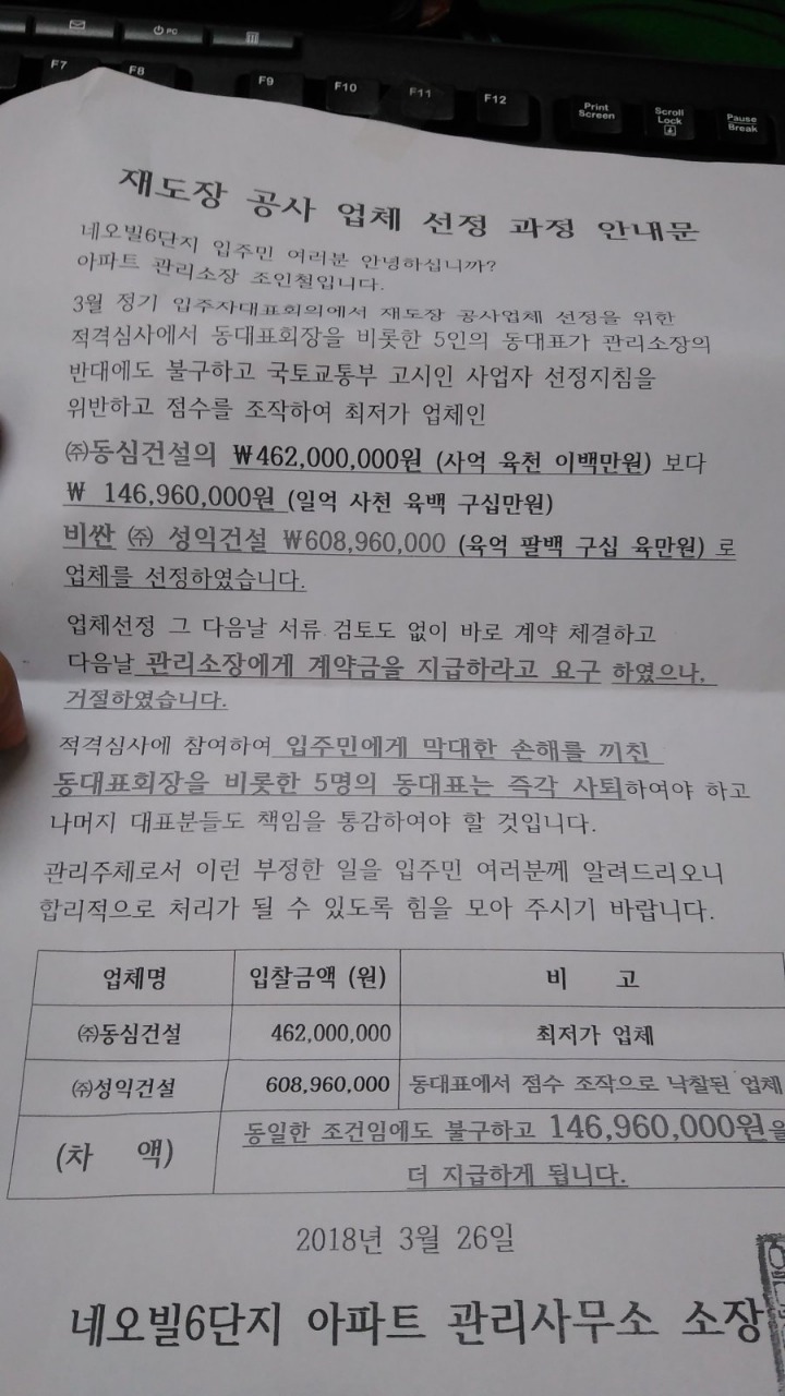 아파트 동대표 비리 | 인스티즈