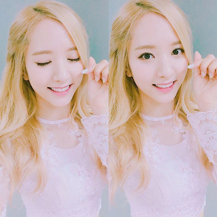 우주소녀 보나 금발머리 시절.gif | 인스티즈